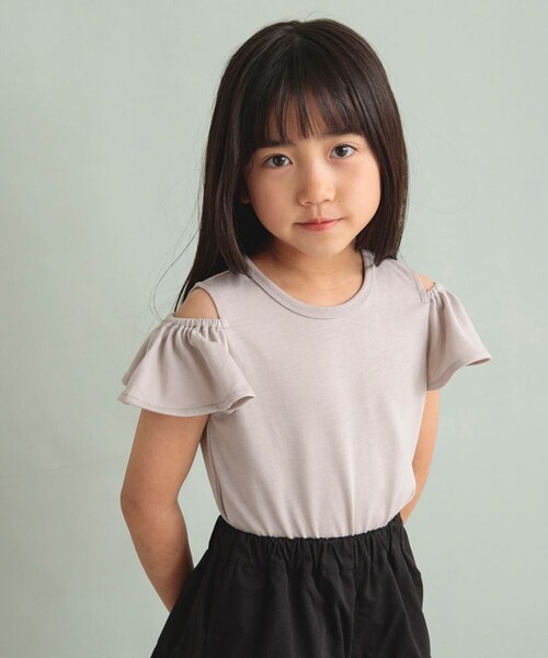 DRC branshes(ディーアールシーブランシェス)の「【WEB限定/DRC/やわらか天竺】肩あきフリル半袖Tシャツ(Tシャツ/カットソー・キッズ・その他4/ブラック/その他3/その他2/その他1/ライトグリーン/グレイッシュベージュ/ピンク・90/130/120/100/110/150/140)」の16枚目の写真