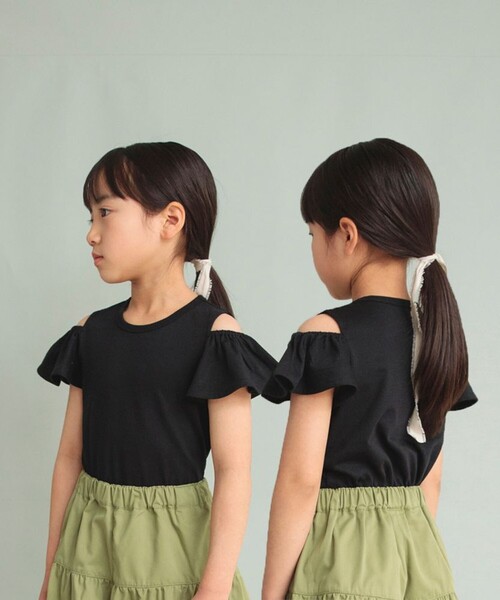 DRC branshes(ディーアールシーブランシェス)の「【WEB限定/DRC/やわらか天竺】肩あきフリル半袖Tシャツ(Tシャツ/カットソー・キッズ・その他4/ブラック/その他3/その他2/その他1/ライトグリーン/グレイッシュベージュ/ピンク・90/130/120/100/110/150/140)」の18枚目の写真