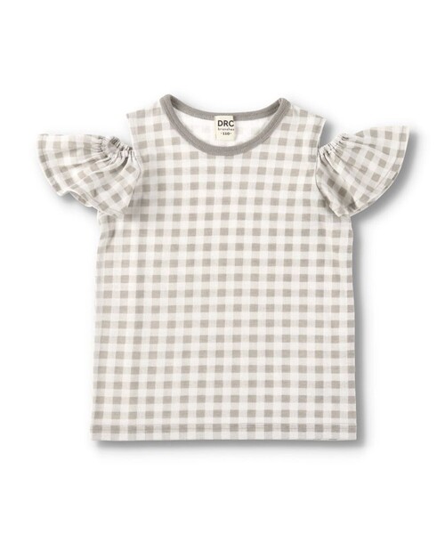 DRC branshes(ディーアールシーブランシェス)の「【WEB限定/DRC/やわらか天竺】肩あきフリル半袖Tシャツ(Tシャツ/カットソー・キッズ・その他4/ブラック/その他3/その他2/その他1/ライトグリーン/グレイッシュベージュ/ピンク・90/130/120/100/110/150/140)」の1枚目の写真