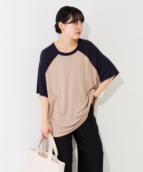 FREAK'S STORE（フリークスストア）の「限定展開　シアー ラグラン 半袖Tシャツ（Tシャツ/カットソー・レディース・オフホワイト/ブラック/レッド/ベージュ・ﾌﾘ-）」の22枚目の写真