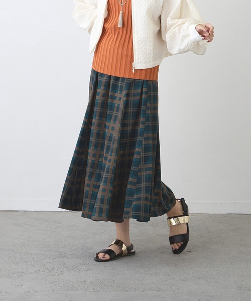 NICOLE white（ニコルホワイト）の「柄デシン ウエストリブ フレアスカート（スカート・レディース・その他4/その他1/その他2/その他3/その他5・FREE）」の3枚目の写真