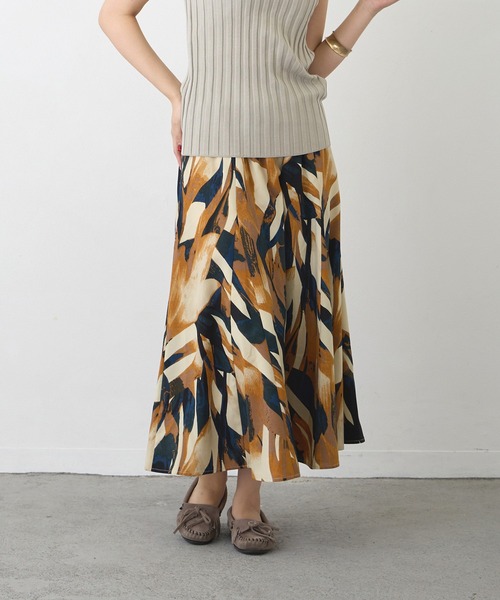 NICOLE white（ニコルホワイト）の「柄デシン ウエストリブ フレアスカート（スカート・レディース・その他4/その他1/その他2/その他3/その他5・FREE）」の5枚目の写真