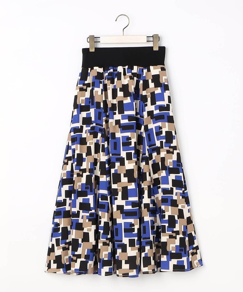 NICOLE white（ニコルホワイト）の「柄デシン ウエストリブ フレアスカート（スカート・レディース・その他4/その他1/その他2/その他3/その他5・FREE）」の8枚目の写真