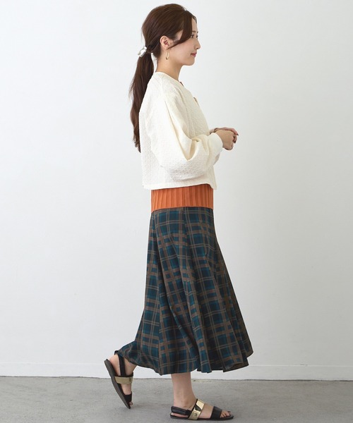 NICOLE white（ニコルホワイト）の「柄デシン ウエストリブ フレアスカート（スカート・レディース・その他4/その他1/その他2/その他3/その他5・FREE）」の22枚目の写真