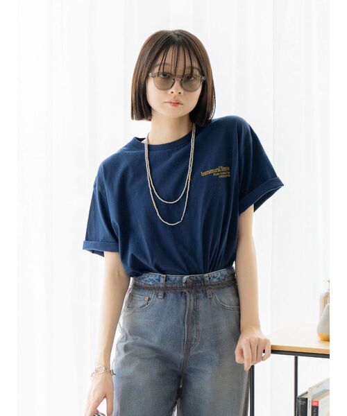 Ungrid（アングリッド）の「バックロゴプリントTee（Tシャツ/カットソー・レディース・ネイビー/ピンク/オフホワイト・FREE）」の12枚目の写真