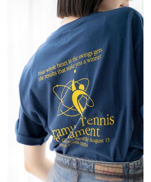 Ungrid（アングリッド）の「バックロゴプリントTee（Tシャツ/カットソー・レディース・ネイビー/ピンク/オフホワイト・FREE）」の11枚目の写真