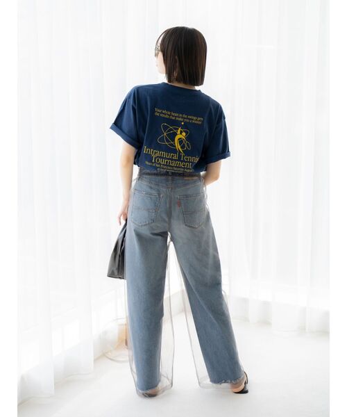 Ungrid（アングリッド）の「バックロゴプリントTee（Tシャツ/カットソー・レディース・ネイビー/ピンク/オフホワイト・FREE）」の7枚目の写真