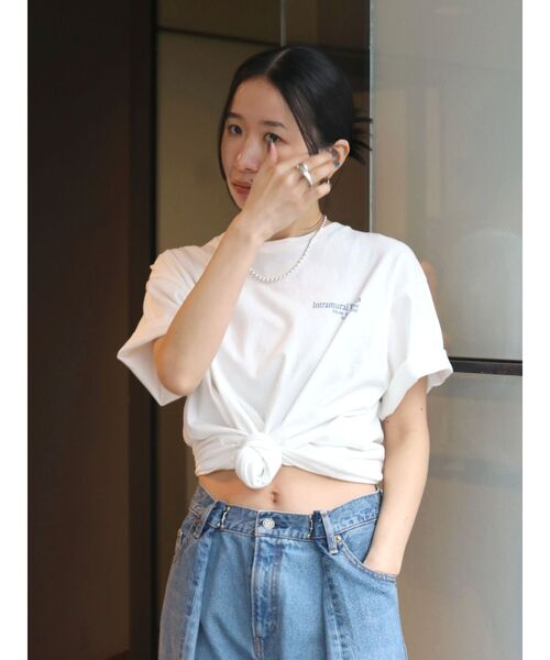 Ungrid（アングリッド）の「バックロゴプリントTee（Tシャツ/カットソー・レディース・ネイビー/ピンク/オフホワイト・FREE）」の17枚目の写真