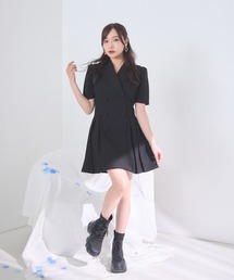 ツイードジャケットプリーツワンピ