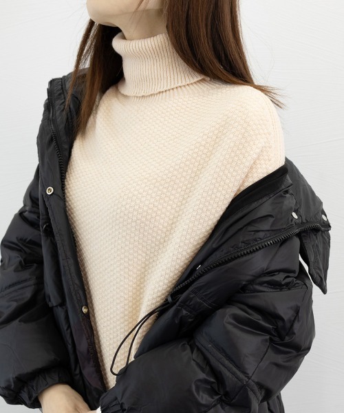 Miniministore(ミニミニストア)の「ニットベスト ジレ タートルネック重ね着(ベスト・レディース・ライトブラウン/ブラック/ライトベージュ/レッド・FREE)」の15枚目の写真