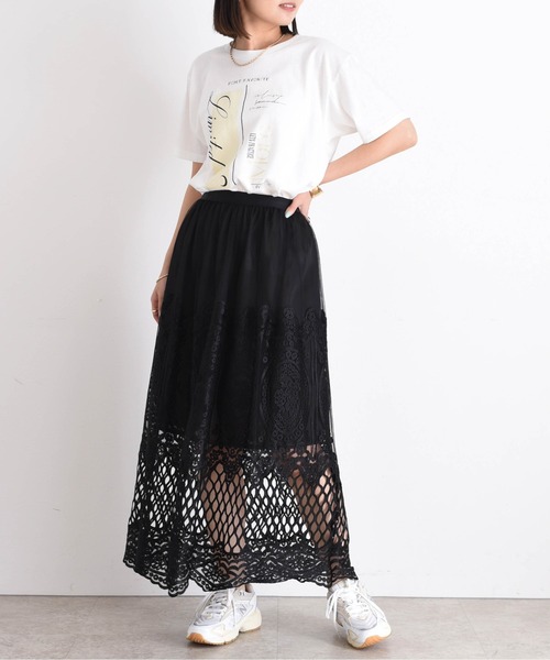 エンブロレーススカート(スカート)|Eimee Law(エイミーロウ) エンブロレーススカート(スカート)|Eimee Law(エイミーロウ)