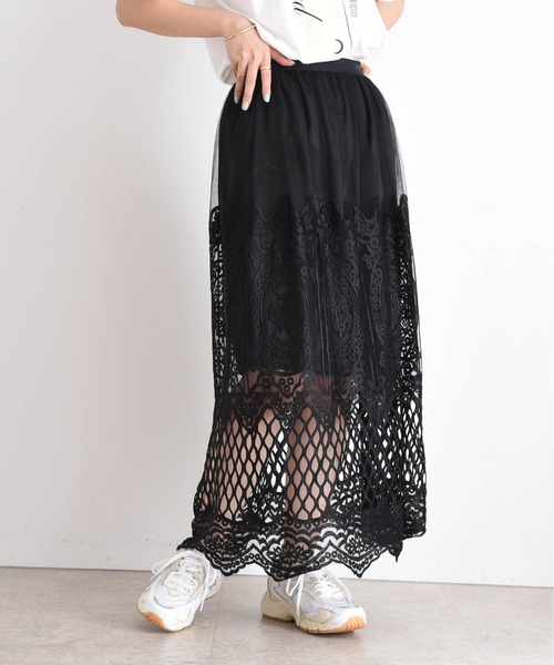 エンブロレーススカート(スカート)|Eimee Law(エイミーロウ) エンブロレーススカート(スカート)|Eimee Law(エイミーロウ)