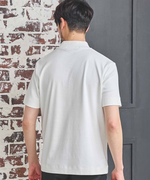 UNION STATION（ユニオンステーション）の「クールビズ ジャケットの衿を汚さない シルケットスムースクルーネックテーラーT　ジャケットインナー専用Tシャツ（Tシャツ/カットソー・メンズ・ホワイト/グレー系その他/ブラック・S/M/L/LL）」の6枚目の写真