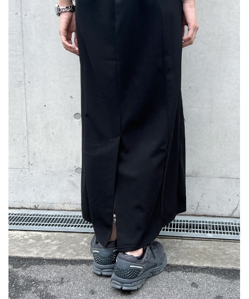 Re:EDIT（リエディ）の「[低身長サイズ有][イージーケア]カットジョーゼット配色ステッチキャミワンピース（ワンピース・レディース・チャコールグレー/ブラック・SHORT/MEDIUM/LARGE）」の8枚目の写真