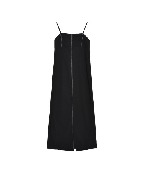 Re:EDIT（リエディ）の「[低身長サイズ有][イージーケア]カットジョーゼット配色ステッチキャミワンピース（ワンピース・レディース・チャコールグレー/ブラック・SHORT/MEDIUM/LARGE）」の20枚目の写真