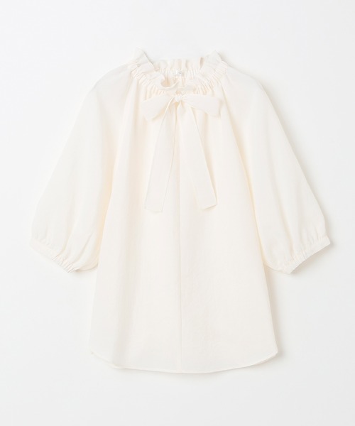 GLACIER lusso（グラシアルッソ）の「６分袖フリルネックブラウス（シャツ/ブラウス・レディース・アイボリー/ライトブルー/チャコールグレー/ベージュ・S/M/L/LL）」の20枚目の写真