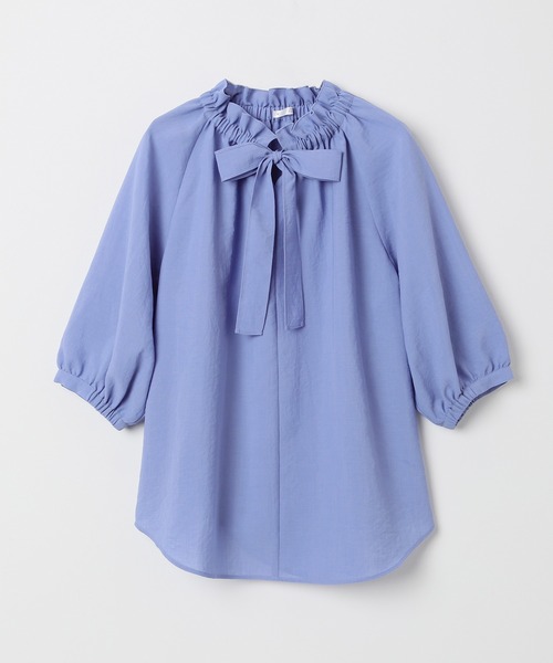 GLACIER lusso（グラシアルッソ）の「６分袖フリルネックブラウス（シャツ/ブラウス・レディース・アイボリー/ライトブルー/チャコールグレー/ベージュ・S/M/L/LL）」の22枚目の写真