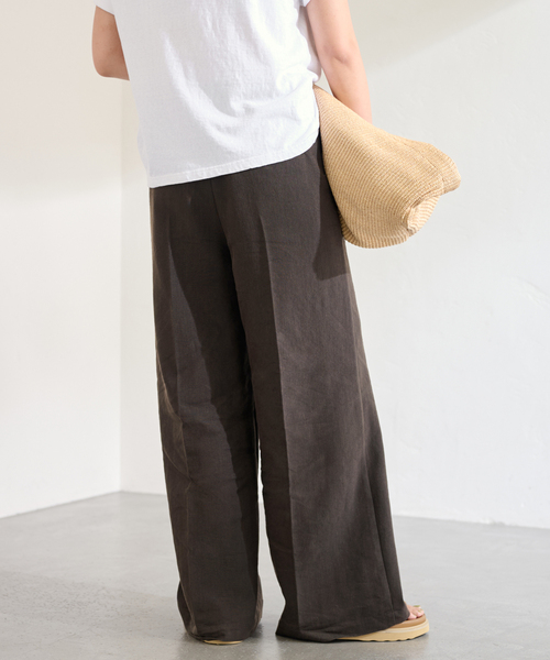 FRAMeWORK(フレームワーク)の「LINEN-PLオックスワイドパンツ(その他パンツ・レディース・オレンジ/ブラウン/ホワイト・38/36/40)」の20枚目の写真