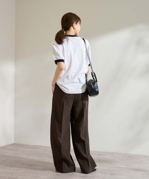 FRAMeWORK(フレームワーク)の「LINEN-PLオックスワイドパンツ(その他パンツ・レディース・オレンジ/ブラウン/ホワイト・38/36/40)」の17枚目の写真