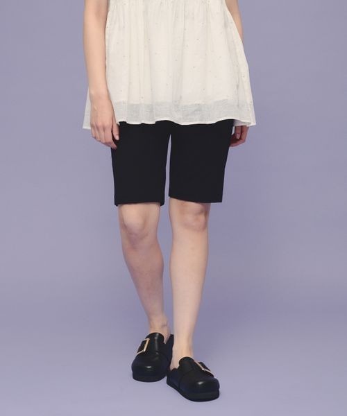 eL(エル)の「【eL】Cutsew Bermuda Pants/113341(その他パンツ・レディース・ブラック/グレー・FREE)」の2枚目の写真