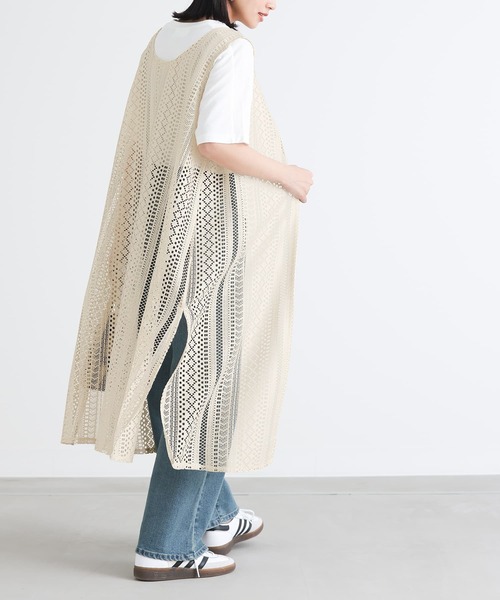 n'OrLABEL(ノアールレーベル)の「レースジレ×Tシャツセット(ベスト・レディース・ライトベージュ/ブラック・2/1)」の5枚目の写真