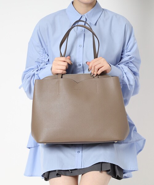 Ober Tashe(オーバータッシェ)の「\A4サイズもポケットに入る/多収納あおりトートバッグ(トートバッグ・レディース・ブラウン/ブラック/ライトブルー・FREE)」の10枚目の写真