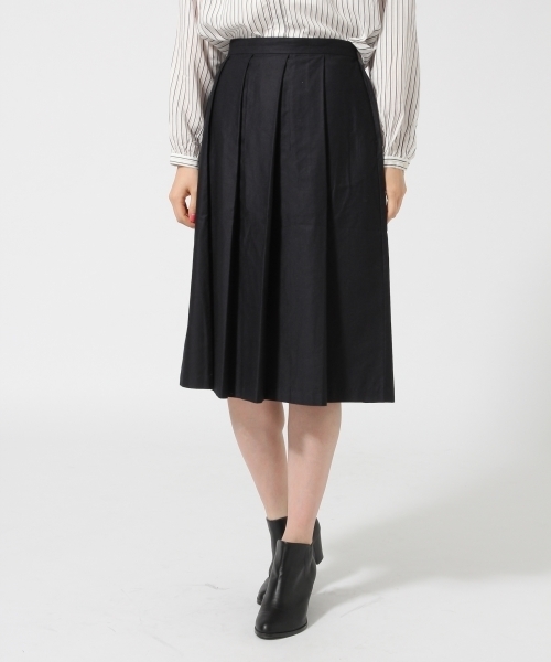 GLOBAL WORK（グローバルワーク）の「タックフレアスカート/566726（スカート・レディース・ネイビー/ダークブルー/ブラウン/グリーン/ライトブルー/ワインレッド/カーキ/ライトパープル・LARGE/MEDIUM）」の5枚目の写真