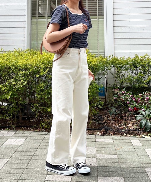 nelliy.（ネルリー）の「ミニボーダー刺しゅうロゴＴ（Tシャツ/カットソー・レディース・ブラック/ネイビー・MEDIUM/LARGE）」の16枚目の写真