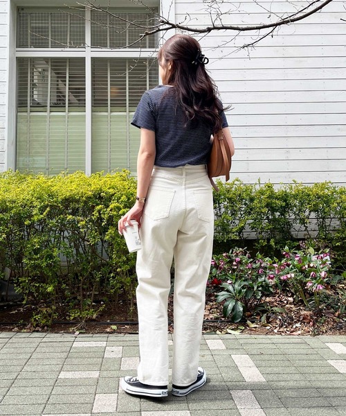 nelliy.（ネルリー）の「ミニボーダー刺しゅうロゴＴ（Tシャツ/カットソー・レディース・ブラック/ネイビー・MEDIUM/LARGE）」の17枚目の写真