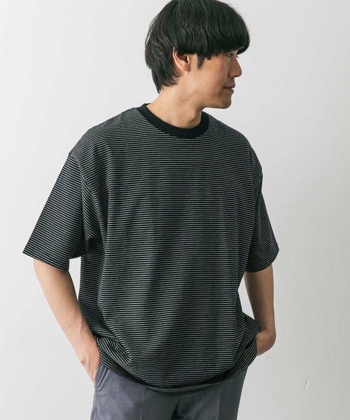 URBAN RESEARCH DOORS（アーバンリサーチドアーズ）の「ミジンボーダーショートスリーブTシャツ（Tシャツ/カットソー・メンズ・ホワイト系その他/グレー系その他/ブラック系その他・LARGE/MEDIUM）」の12枚目の写真