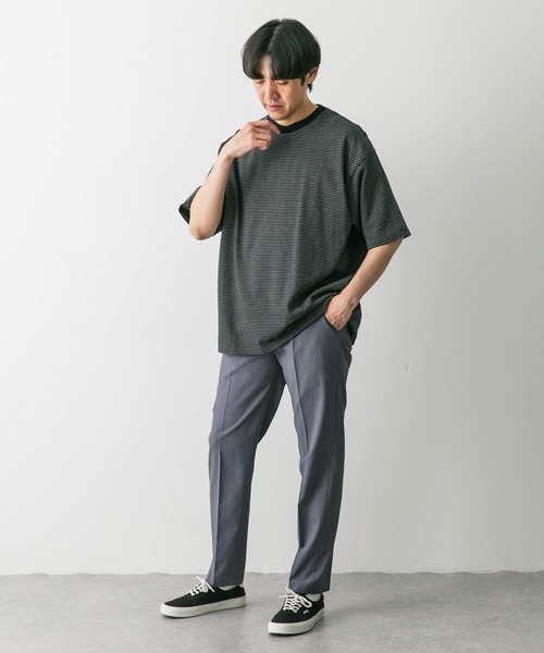 URBAN RESEARCH DOORS（アーバンリサーチドアーズ）の「ミジンボーダーショートスリーブTシャツ（Tシャツ/カットソー・メンズ・ホワイト系その他/グレー系その他/ブラック系その他・LARGE/MEDIUM）」の15枚目の写真