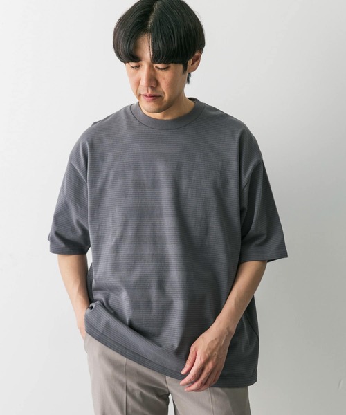 URBAN RESEARCH DOORS（アーバンリサーチドアーズ）の「ミジンボーダーショートスリーブTシャツ（Tシャツ/カットソー・メンズ・ホワイト系その他/グレー系その他/ブラック系その他・LARGE/MEDIUM）」の18枚目の写真