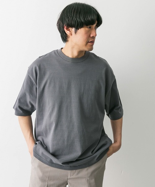 URBAN RESEARCH DOORS（アーバンリサーチドアーズ）の「ミジンボーダーショートスリーブTシャツ（Tシャツ/カットソー・メンズ・ホワイト系その他/グレー系その他/ブラック系その他・LARGE/MEDIUM）」の20枚目の写真