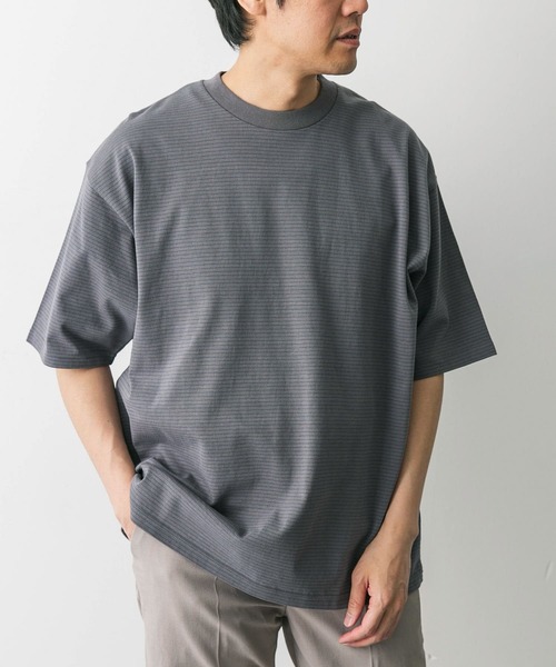 URBAN RESEARCH DOORS（アーバンリサーチドアーズ）の「ミジンボーダーショートスリーブTシャツ（Tシャツ/カットソー・メンズ・ホワイト系その他/グレー系その他/ブラック系その他・LARGE/MEDIUM）」の21枚目の写真