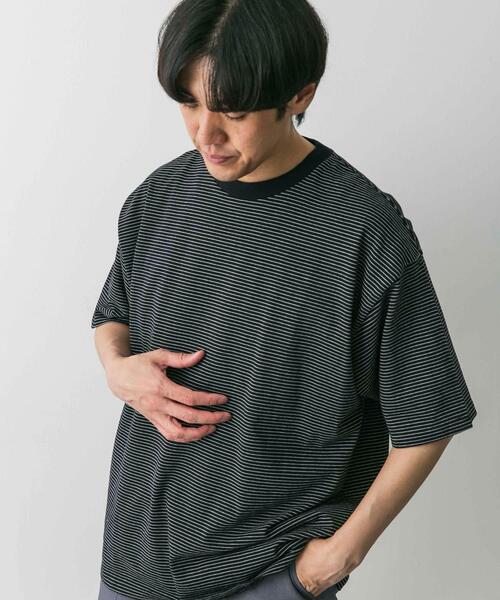 URBAN RESEARCH DOORS(アーバンリサーチドアーズ)の「ミジンボーダーショートスリーブTシャツ(Tシャツ/カットソー・メンズ・ホワイト系その他/グレー系その他/ブラック系その他・LARGE/MEDIUM)」の12枚目の写真