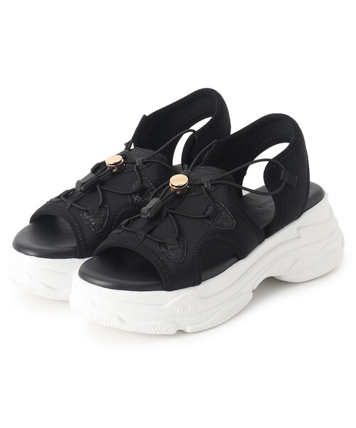 ESPERANZA（エスペランサ）の「ラメレーススニーカーサンダル 24SS（サンダル・レディース・ブラック系2・S/M/L/LL）」の6枚目の写真