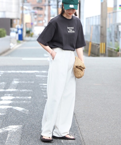 reca（レカ）の「刺繍ロゴＴシャツ（Tシャツ/カットソー・レディース・オフホワイト/チャコールグレー・FREE）」の7枚目の写真