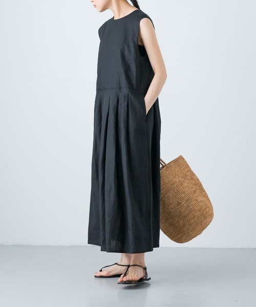 かぐれ(カグレ)の「リネンタックワンピース(ワンピース・レディース・ネイビー/ブラック・FREE)」の19枚目の写真