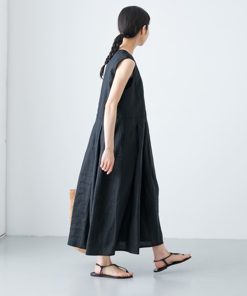 かぐれ(カグレ)の「リネンタックワンピース(ワンピース・レディース・ネイビー/ブラック・FREE)」の22枚目の写真