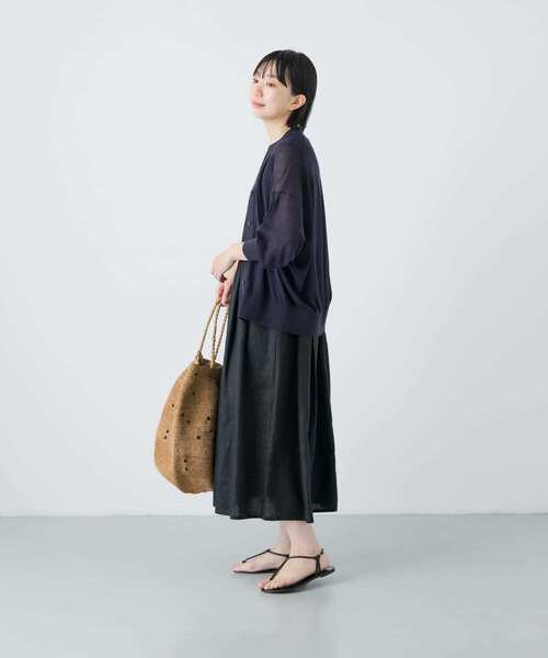 かぐれ(カグレ)の「リネンタックワンピース(ワンピース・レディース・ネイビー/ブラック・FREE)」の12枚目の写真