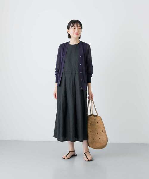 かぐれ(カグレ)の「リネンタックワンピース(ワンピース・レディース・ネイビー/ブラック・FREE)」の8枚目の写真