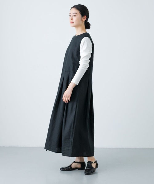 かぐれ(カグレ)の「リネンタックワンピース(ワンピース・レディース・ネイビー/ブラック・FREE)」の11枚目の写真