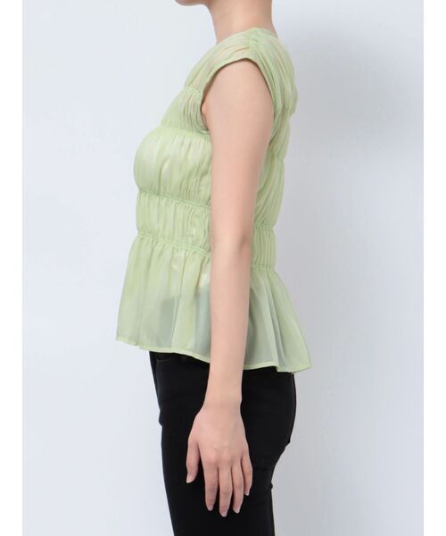 MURUA（ムルーア）の「ノースリシャーリングブラウス（シャツ/ブラウス・レディース・ライトグリーン/アイボリー/ブラック・FREE）」の22枚目の写真