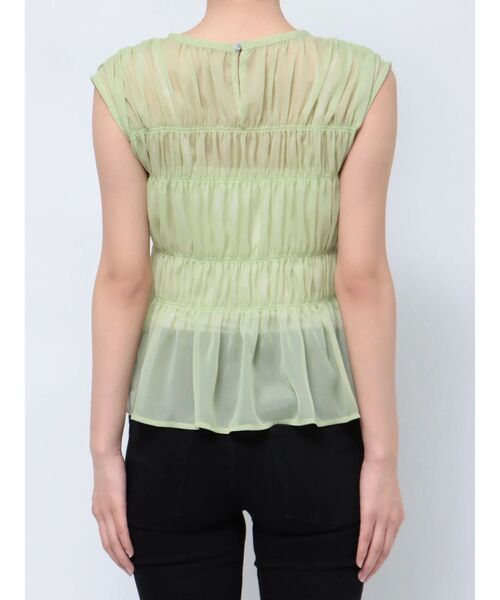 MURUA（ムルーア）の「ノースリシャーリングブラウス（シャツ/ブラウス・レディース・ライトグリーン/アイボリー/ブラック・FREE）」の11枚目の写真