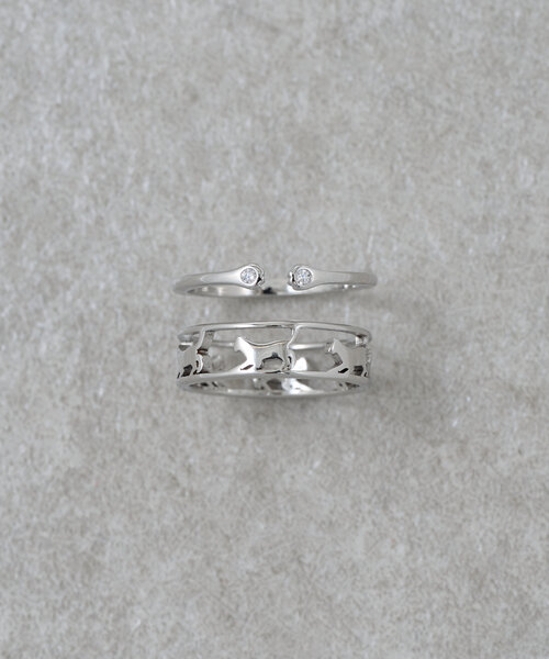 BEARDSLEY(ビアズリー)の「ネコセットリング(リング・レディース・シルバー・FREE)」の2枚目の写真