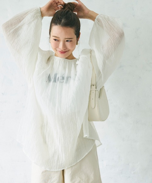 coca(coca)(コカ)の「【WEB限定セール】2WAYリボンシアーブラウス(シャツ/ブラウス・レディース・ブラウン/グリーン/アイボリー・M/L)」の7枚目の写真