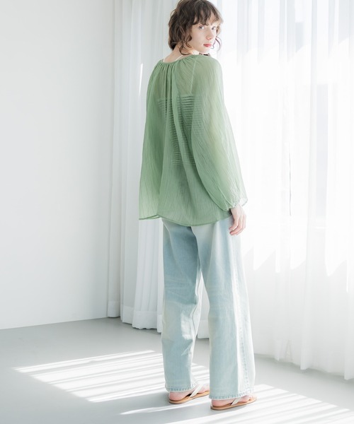 coca(coca)(コカ)の「【WEB限定セール】2WAYリボンシアーブラウス(シャツ/ブラウス・レディース・ブラウン/グリーン/アイボリー・M/L)」の10枚目の写真