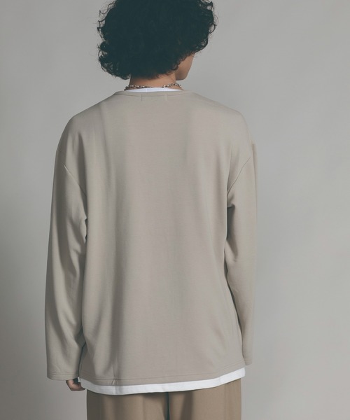 aimoha（アイモハ）の「【aimoha neo】LAYERED ZIP UP V-NECK  SWEATER（スウェット・メンズ・ブラック/ベージュ・MEDIUM/LARGE/X-LARGE）」の17枚目の写真