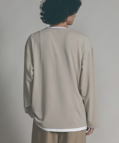 aimoha（アイモハ）の「【aimoha neo】LAYERED ZIP UP V-NECK  SWEATER（スウェット・メンズ・ブラック/ベージュ・MEDIUM/LARGE/X-LARGE）」の18枚目の写真