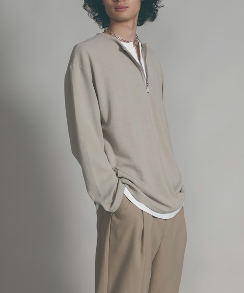 aimoha（アイモハ）の「【aimoha neo】LAYERED ZIP UP V-NECK  SWEATER（スウェット・メンズ・ブラック/ベージュ・MEDIUM/LARGE/X-LARGE）」の21枚目の写真